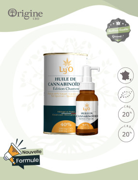 Huile De Cannabinoïdes 40 % BIO : 20 % CBD & 20 % CBG Full Spectrum Ly'O